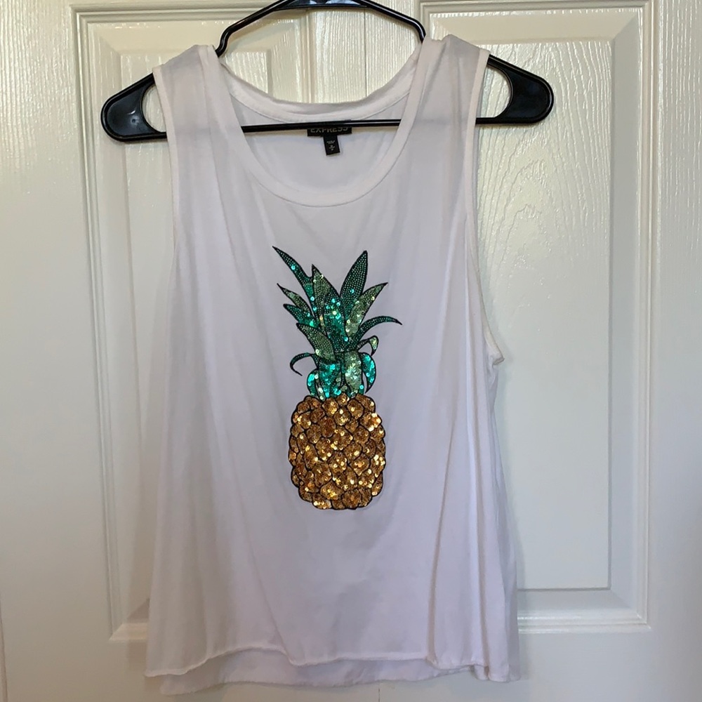 Express sequin Pineapple tank